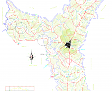 Mapa indicando a localização das três pontes