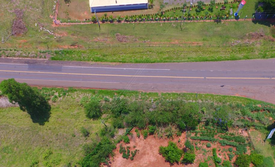 Imagem de drone de rodovia