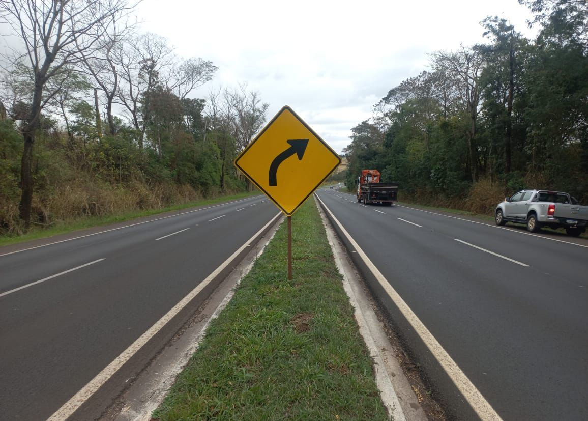 Recomposição de sinalização vertical - Km 195 + 400