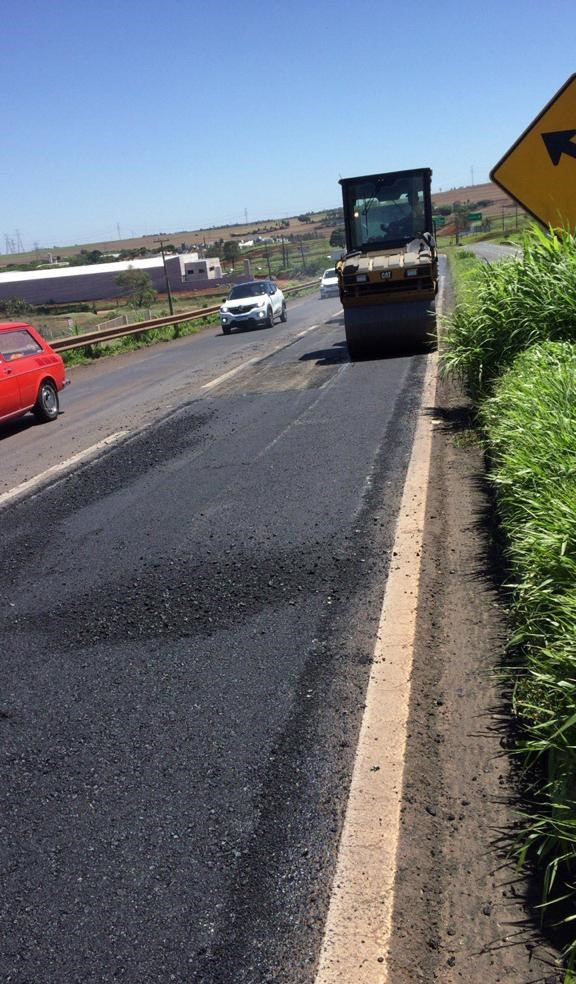 km 190+500 L.D P.1 Durante compactação Remendos Superficiais