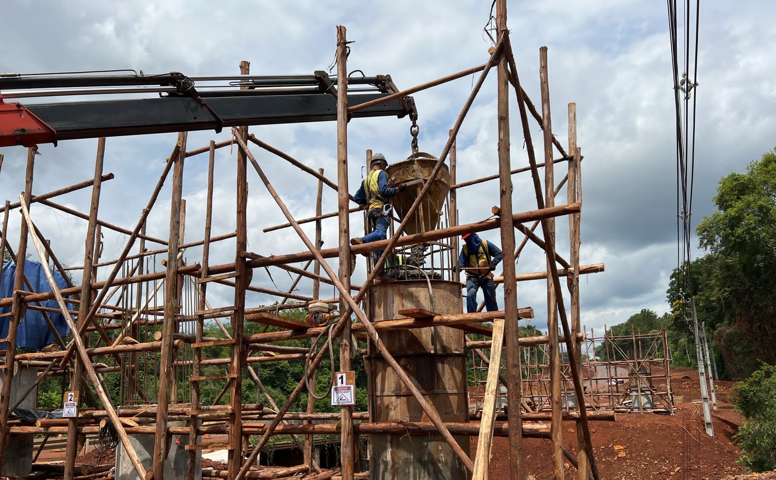 Concretagem tubulão da ponte