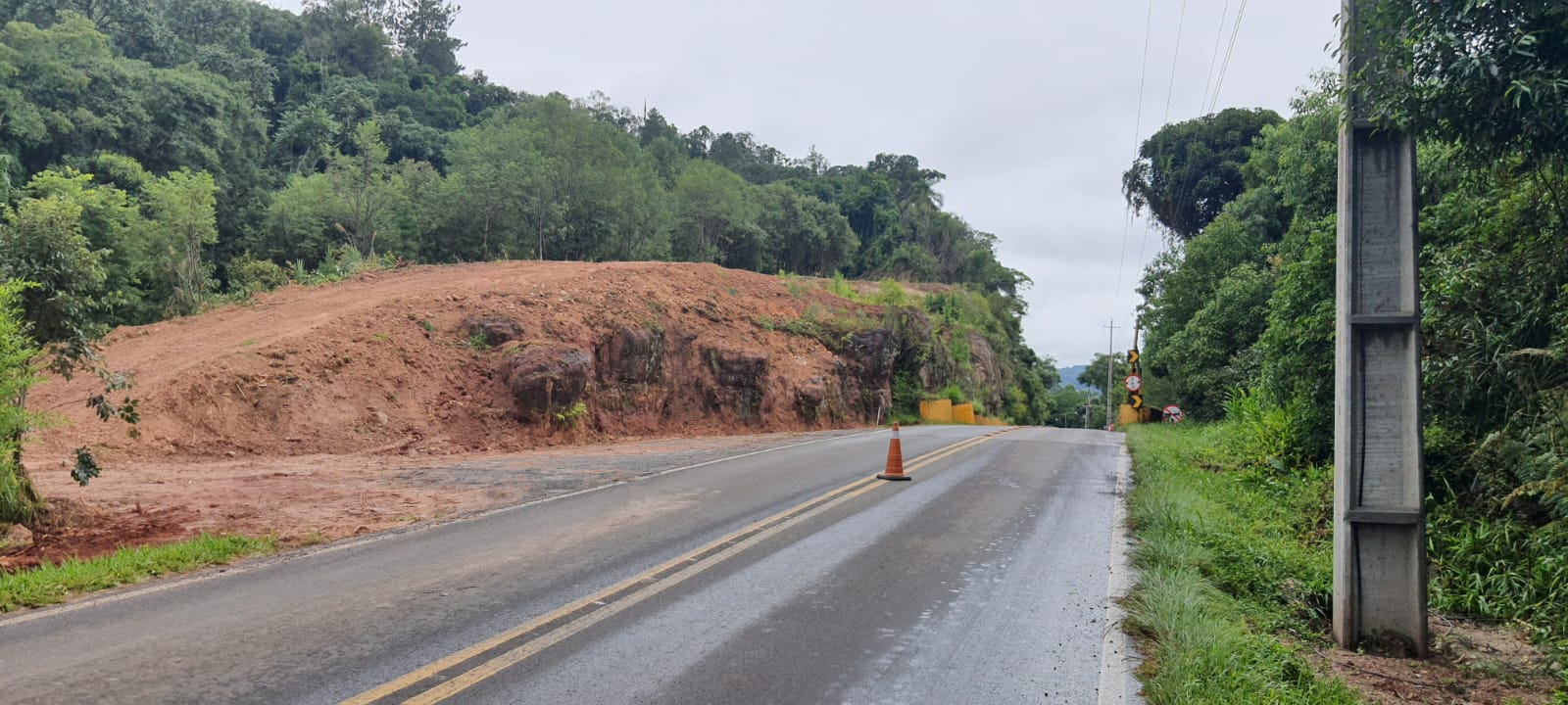 Trecho em obras na PRC-466 em União da Vitória