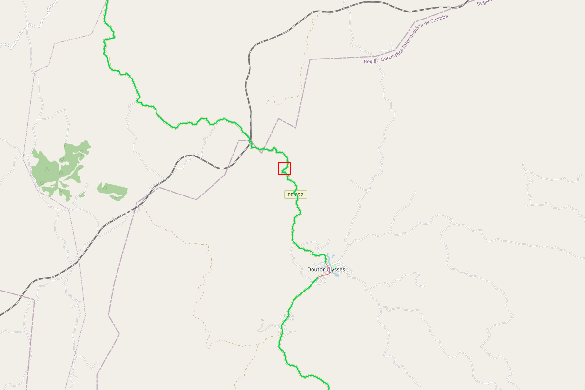 Mapa indicando o local da queda de barreira