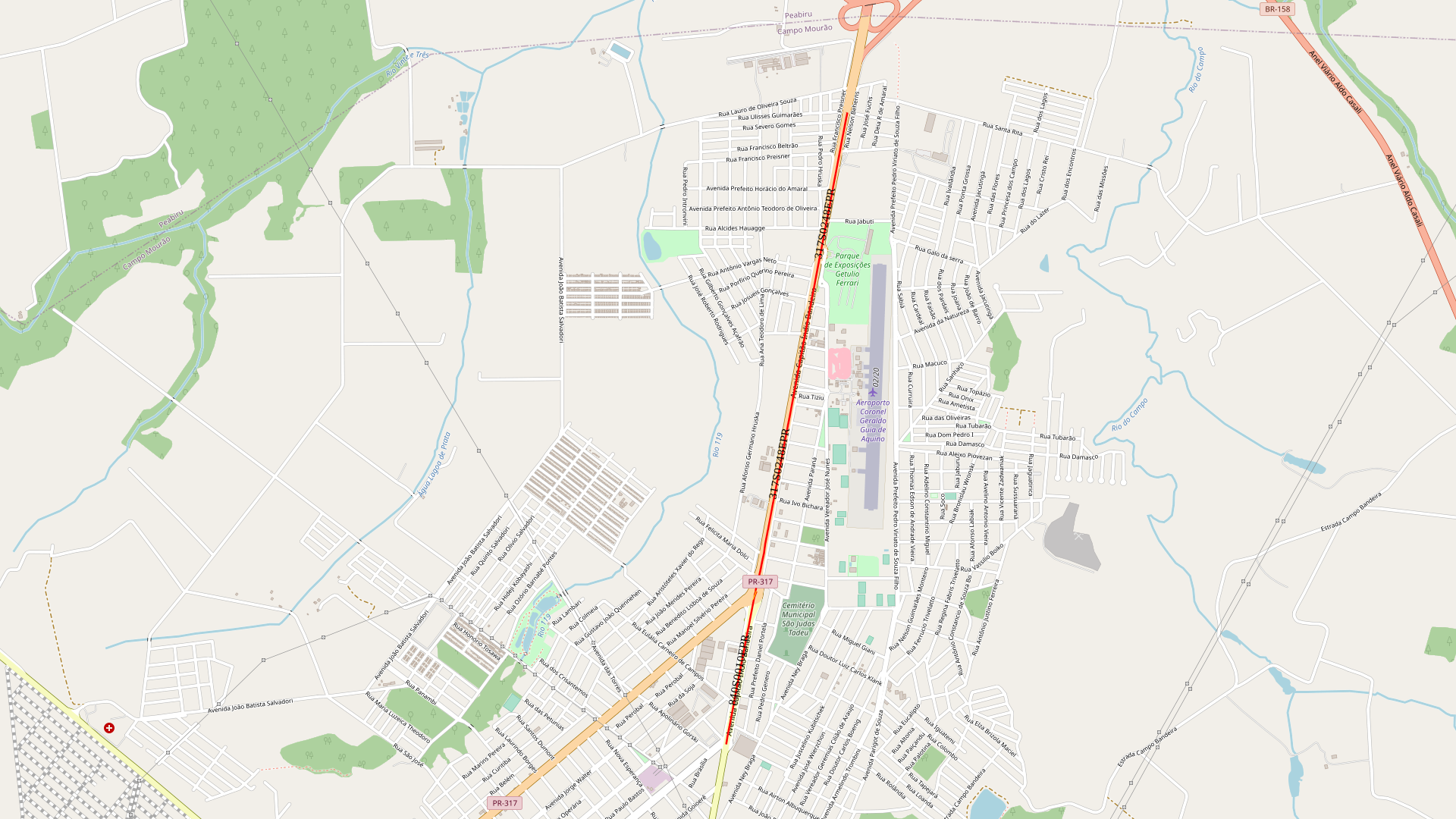 Duplicação em Campo Mourão - mapa do trecho