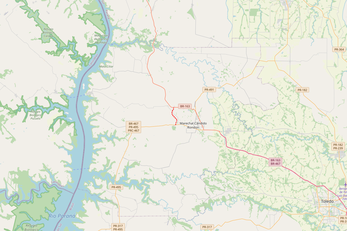 Contorno de Marechal Cândido Rondon - mapa