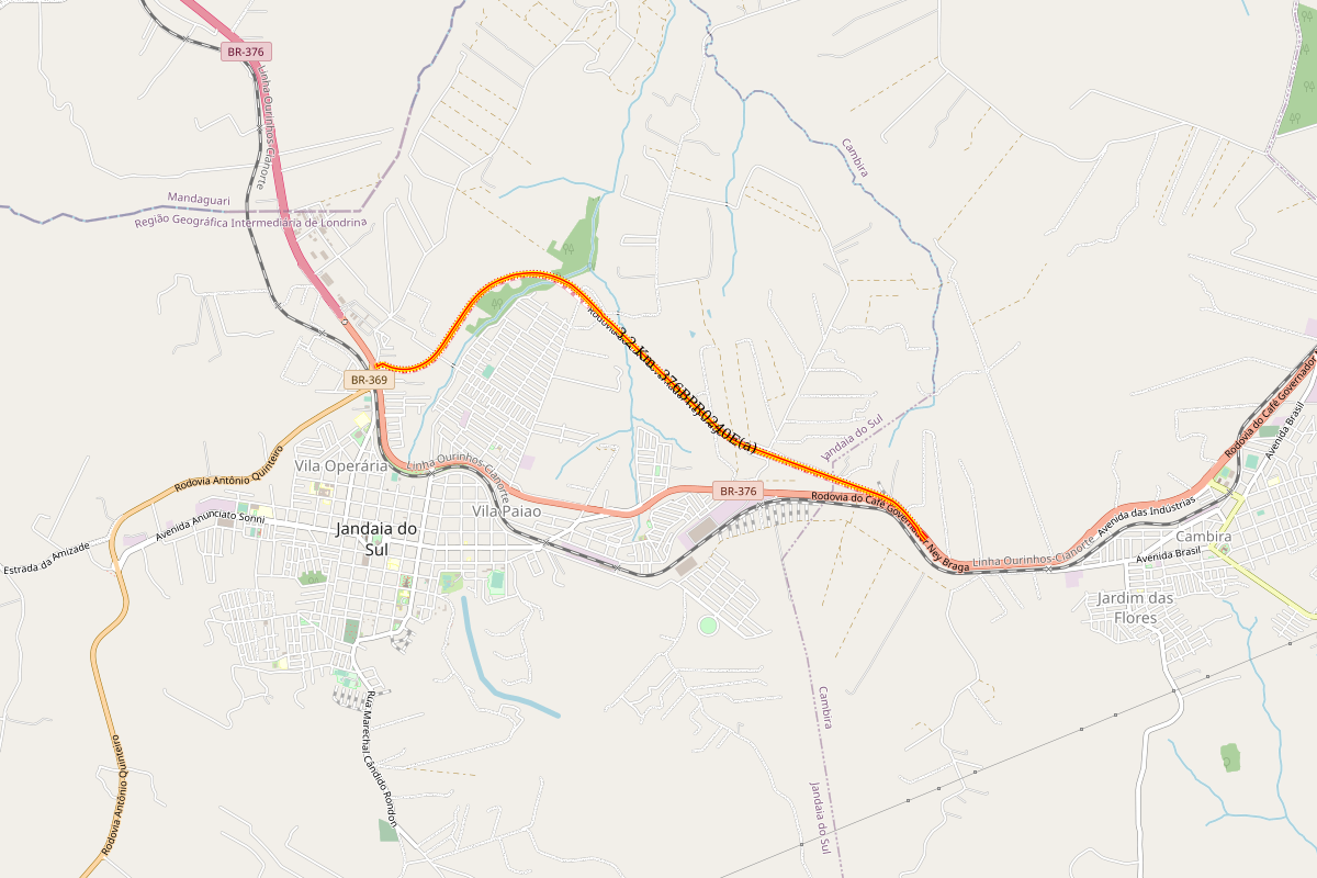 Mapa Contorno de Jandaia do Sul