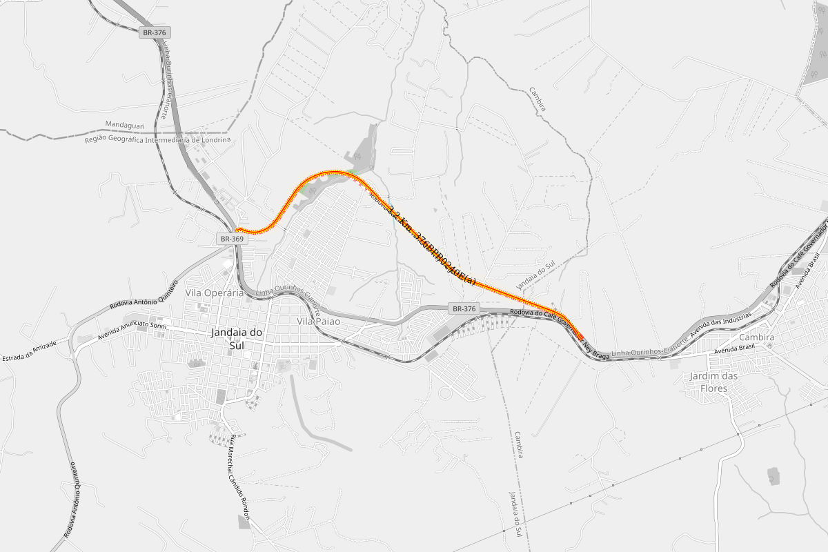 Mapa Contorno de Jandaia do Sul