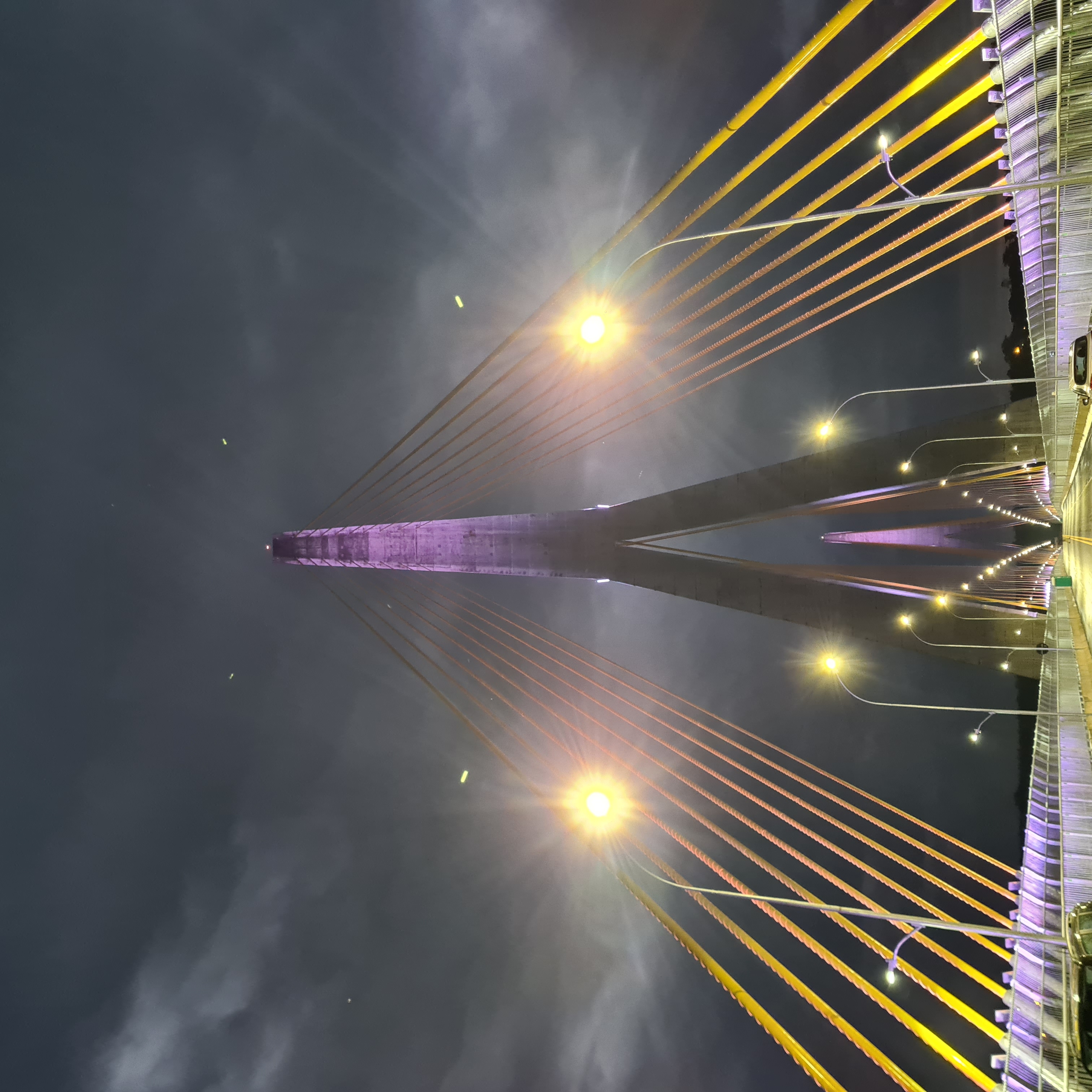 Teste da iluminação cênica da Ponte da Integração Brasil - Paraguai