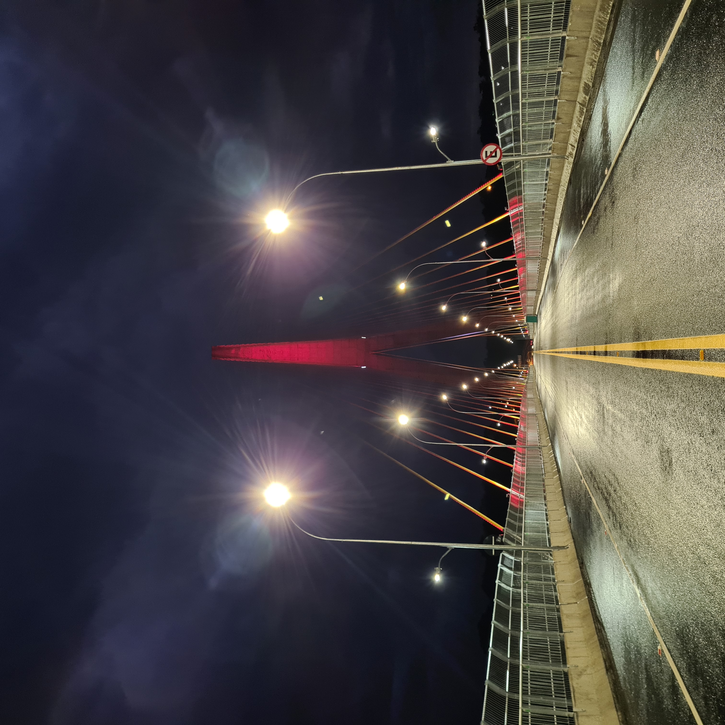 Teste da iluminação cênica da Ponte da Integração Brasil - Paraguai