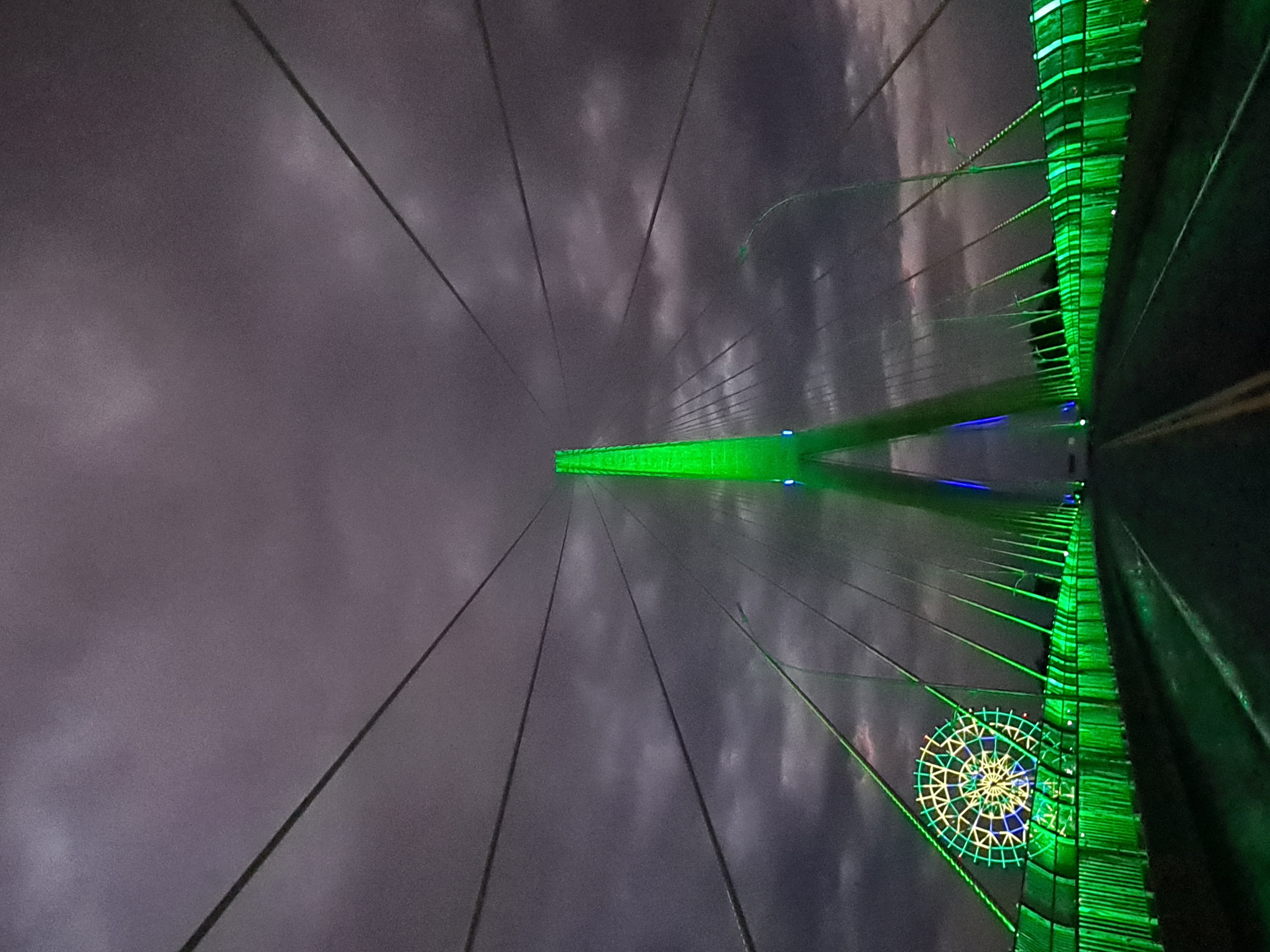 Teste da iluminação cênica da Ponte da Integração Brasil - Paraguai