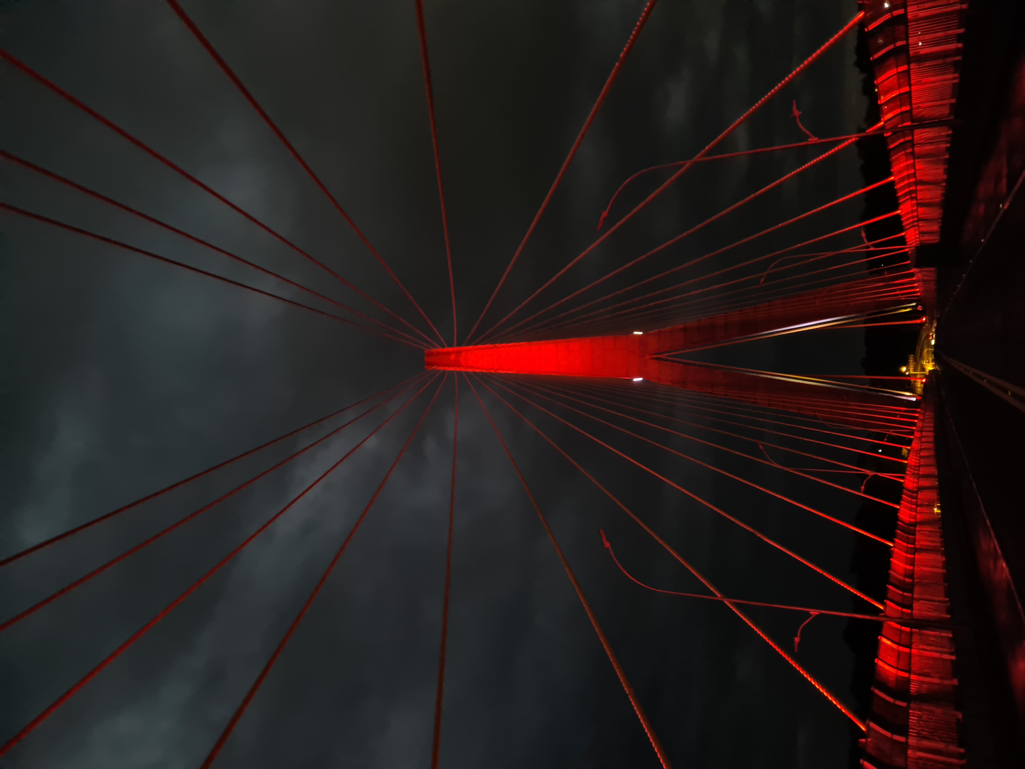 Teste da iluminação cênica da Ponte da Integração Brasil - Paraguai