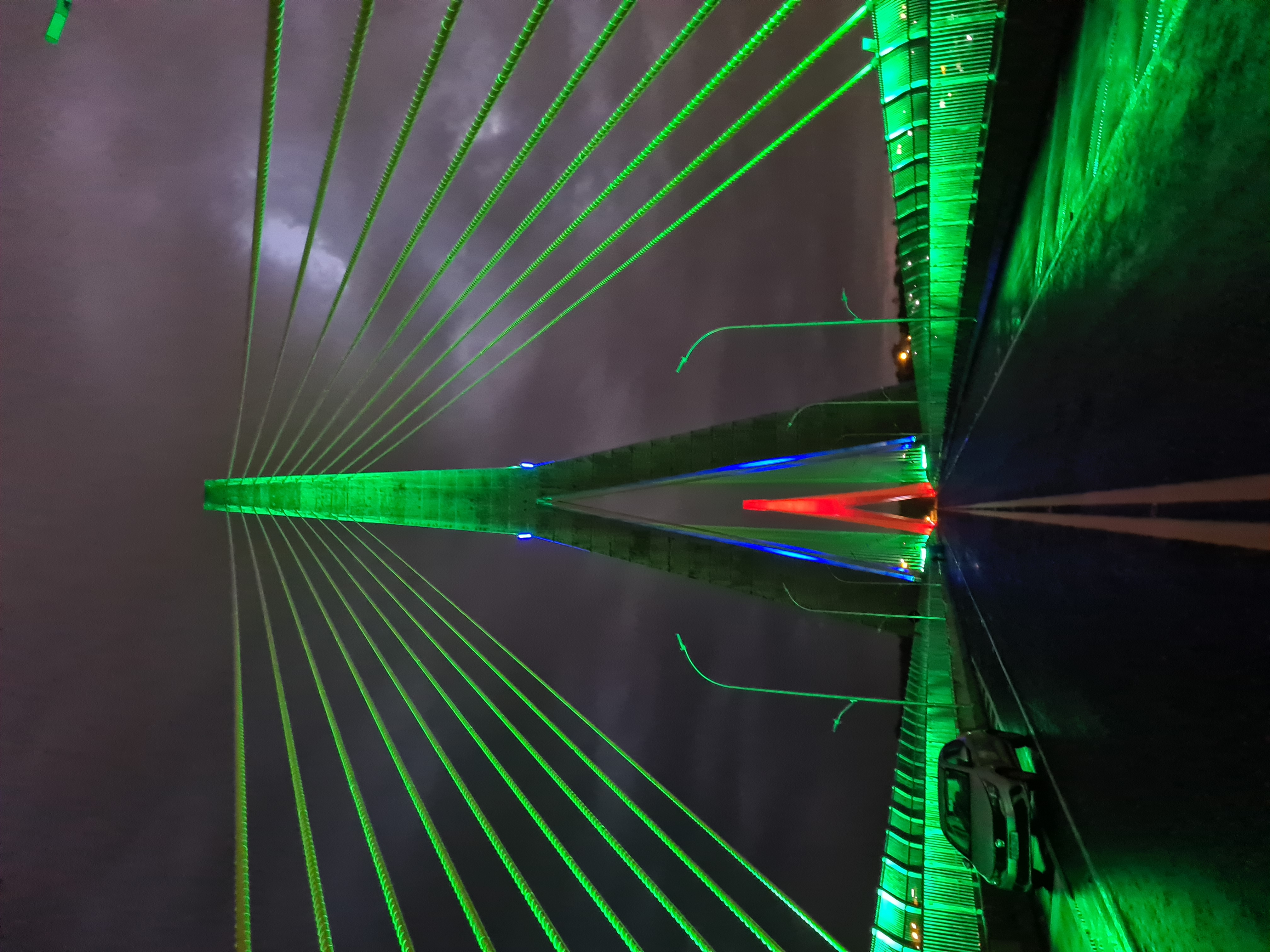 Teste da iluminação cênica da Ponte da Integração Brasil - Paraguai