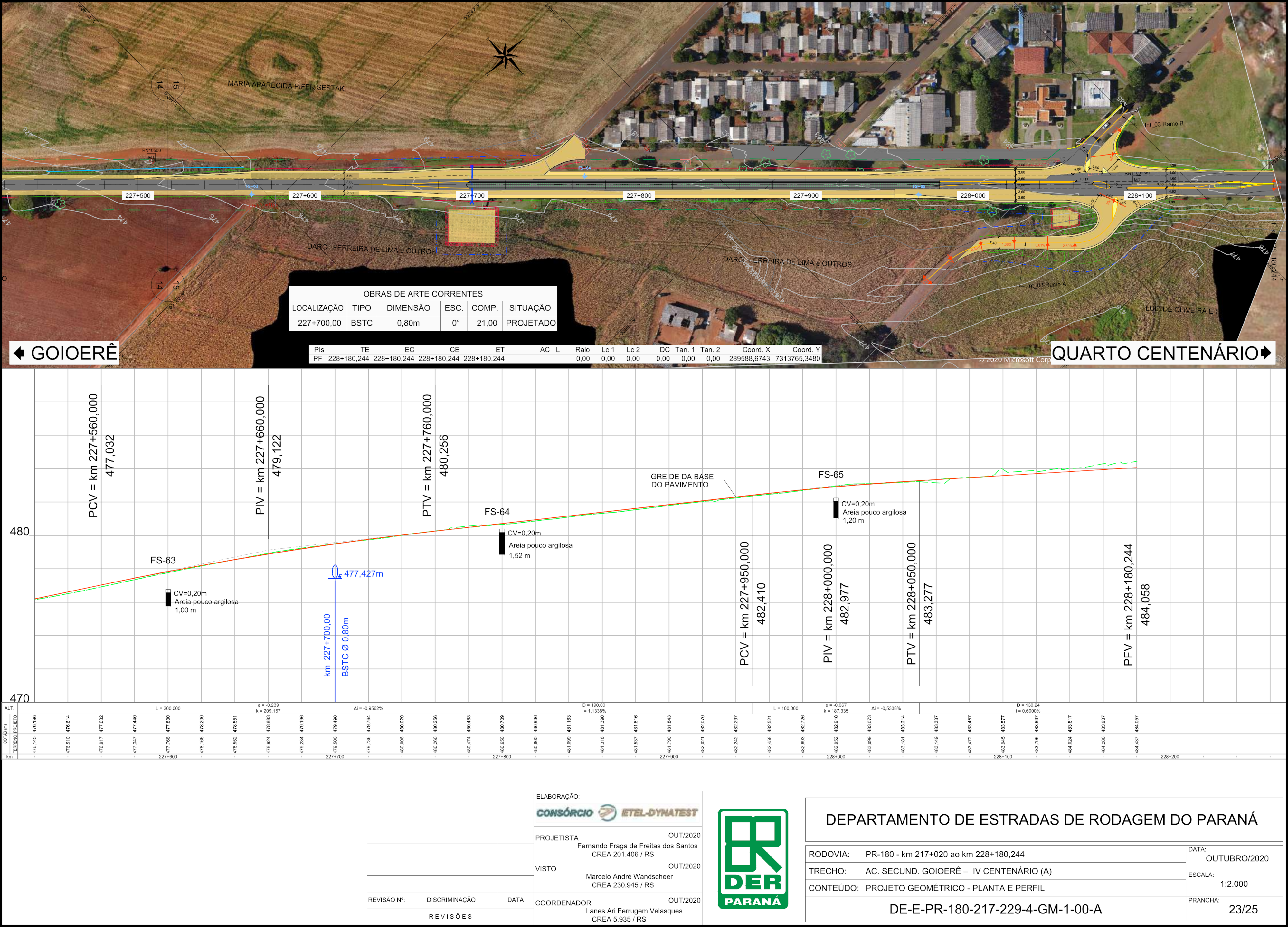 Folha do projeto da obra