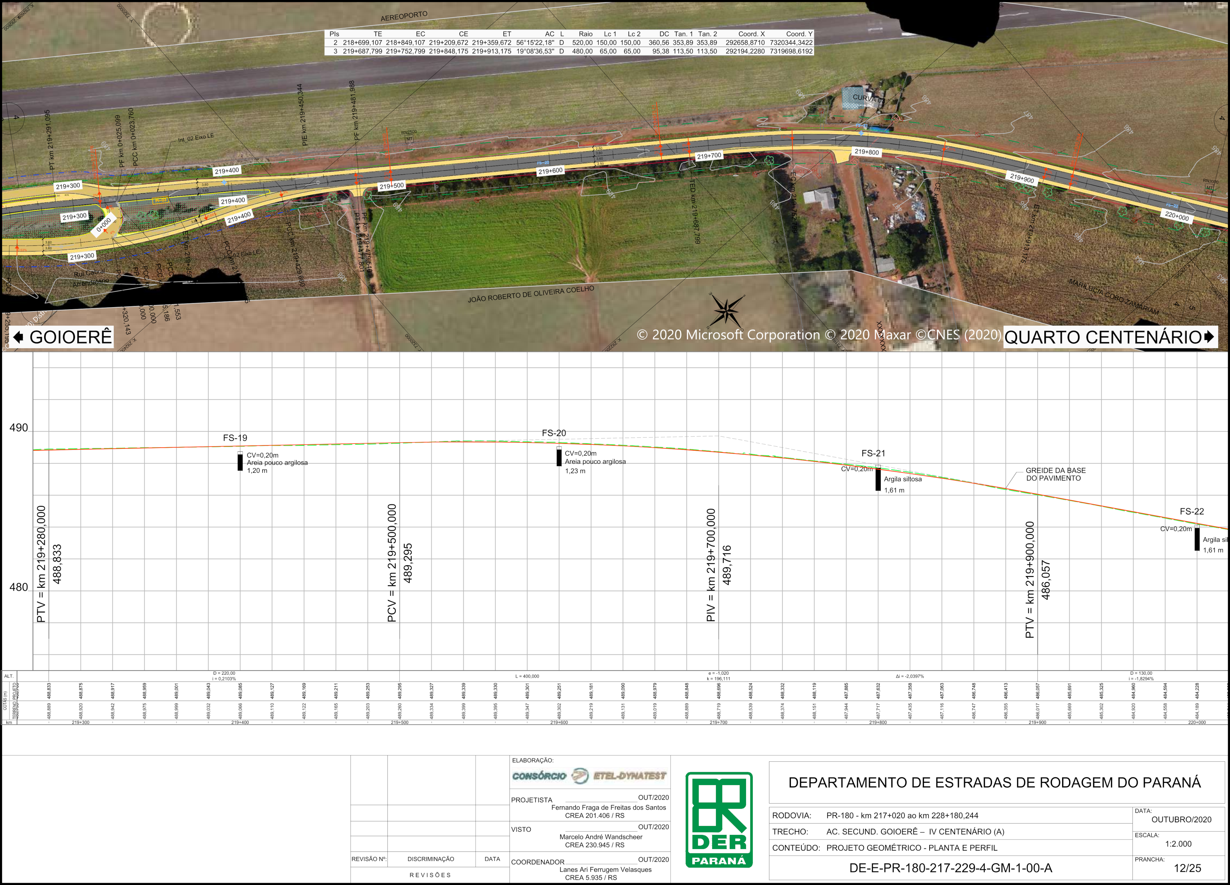 Folha do projeto da obra