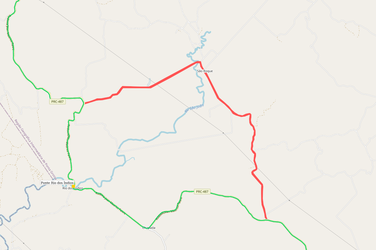 Mapa com sugestão de desvio durante a obra