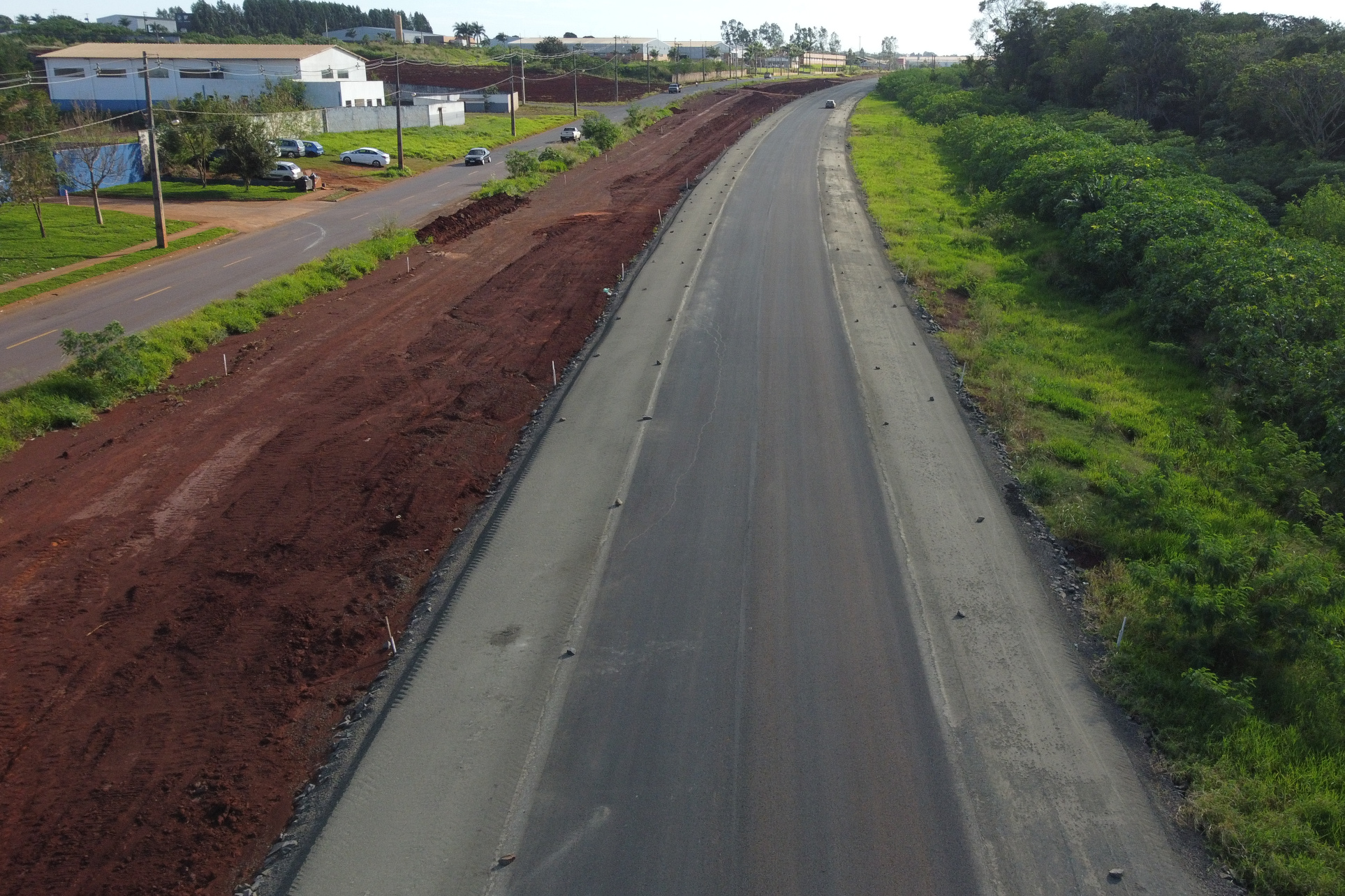 Pavimentação próximo à Avenida Perimetral