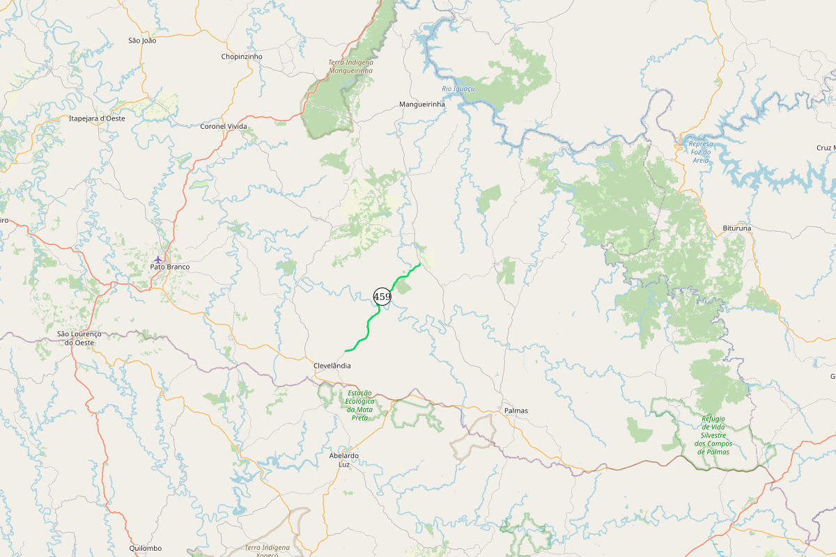 Mapa indicando o trecho contemplado