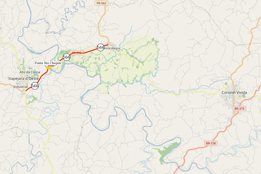 Mapa indicando localização da ponte