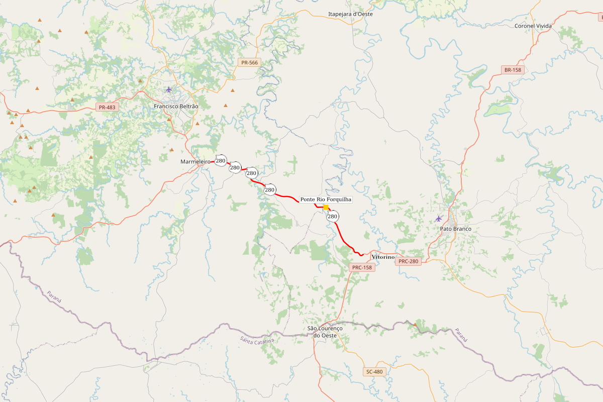 Conservação da ponte sobre o Rio Forquilha na PRC-280