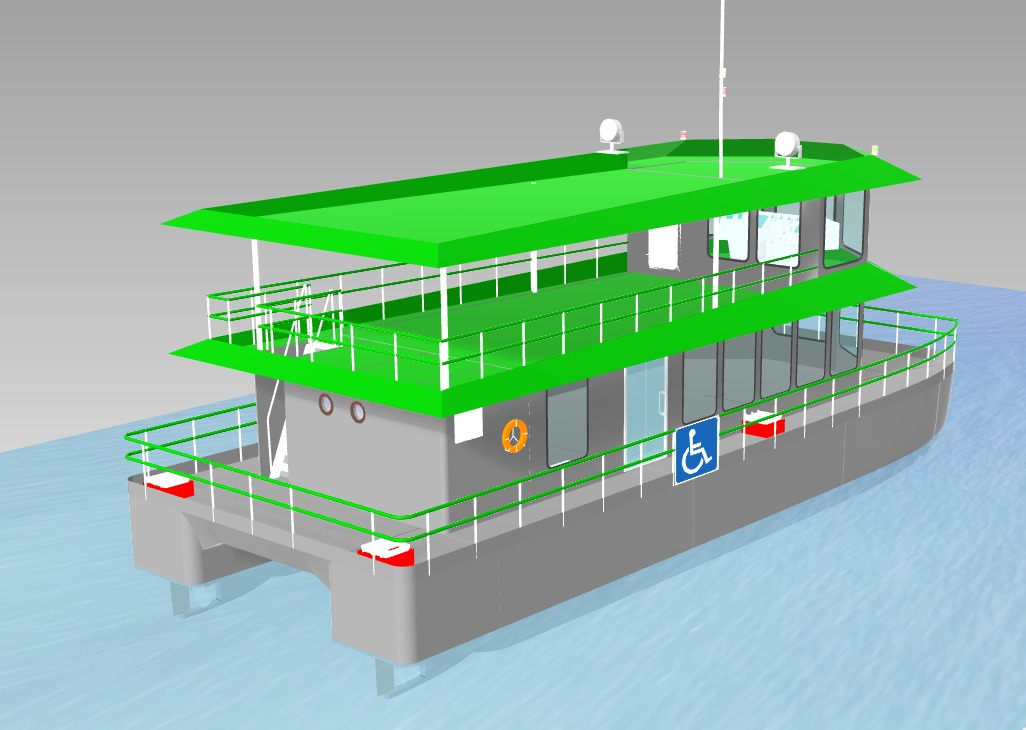 Anteprojeto de catamarã da Ilha do Mel - visão externa
