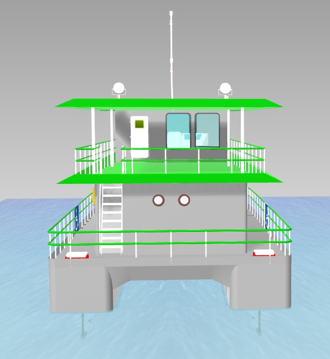Anteprojeto de catamarã da Ilha do Mel - visão externa