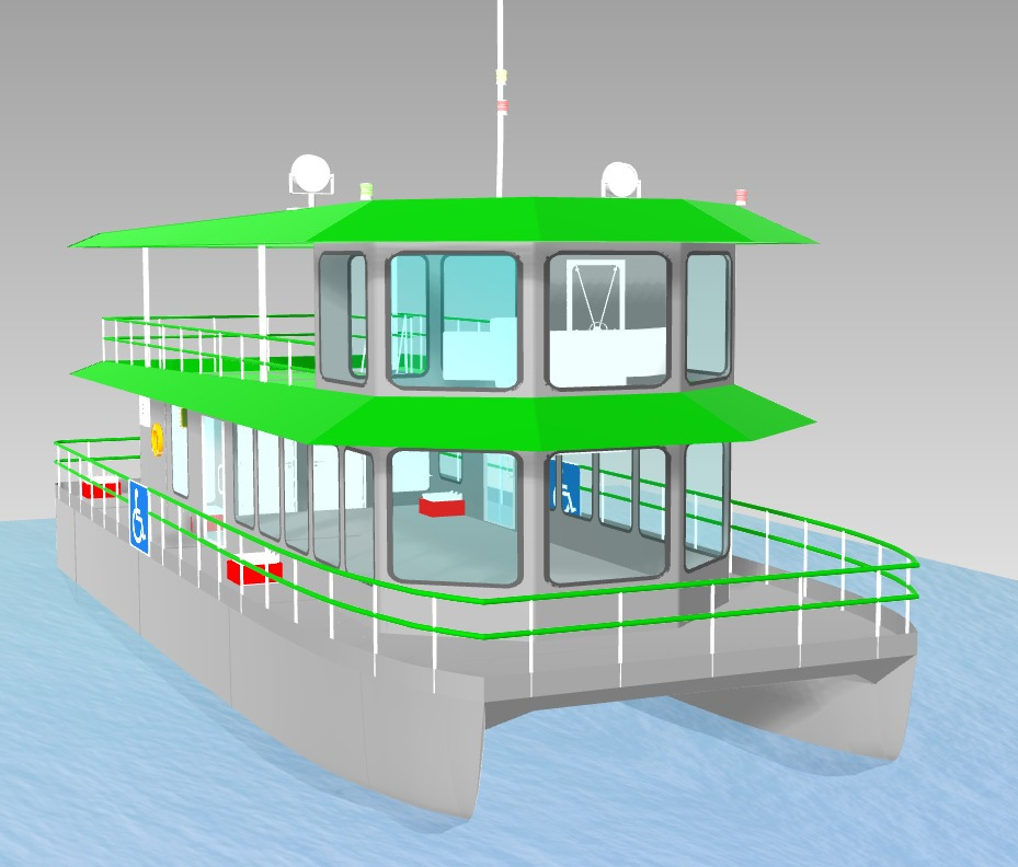Anteprojeto de catamarã da Ilha do Mel - visão externa