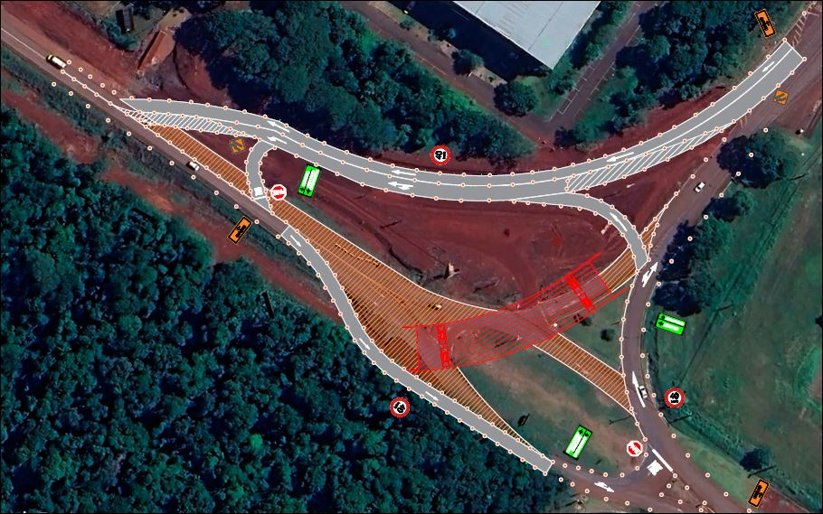 Croqui do desvio do aeroporto na BR-469