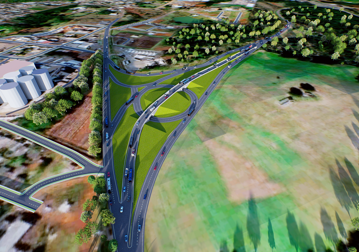 PRC-466 whitetopping Pitanga Manoel Ribas - maquete viaduto em Pitanga