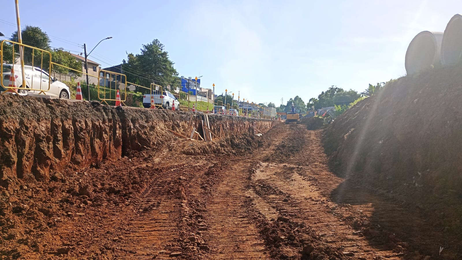 PR-160 obras da nova trincheira em Telêmaco Borba