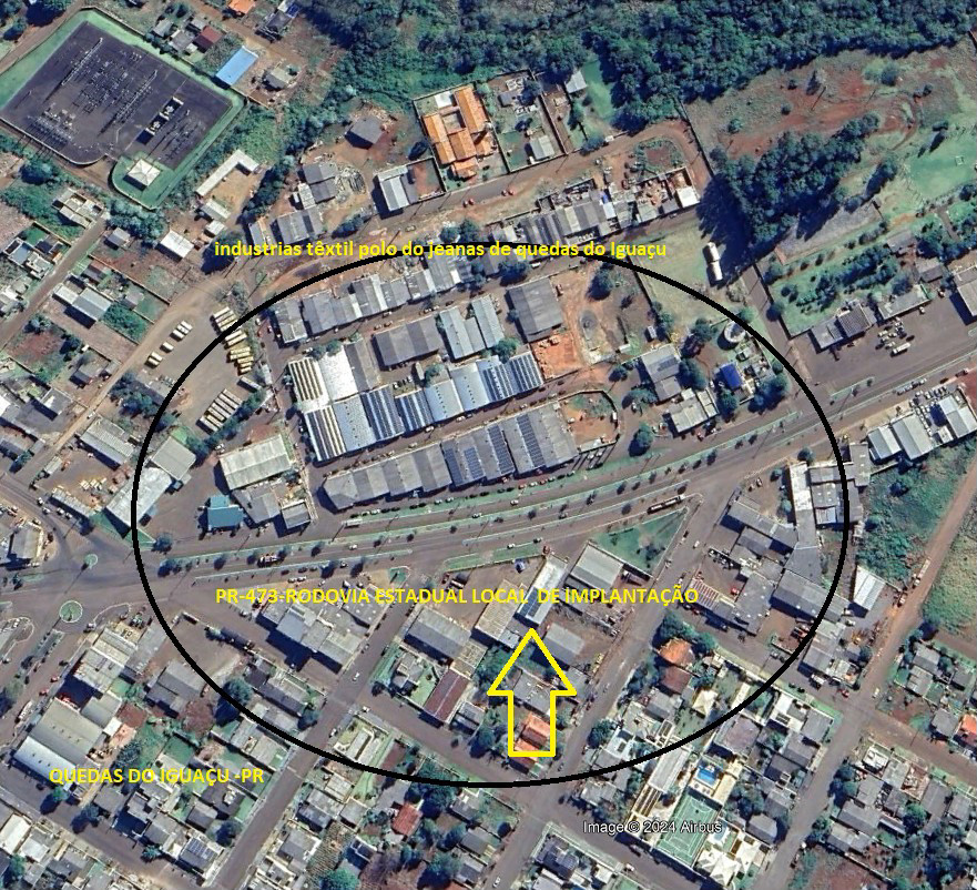 Mapa indicando trecho que a passarela será instalada
