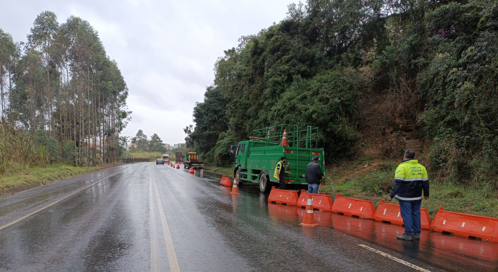 PR-160 em Telêmaco Borba, local da interdição