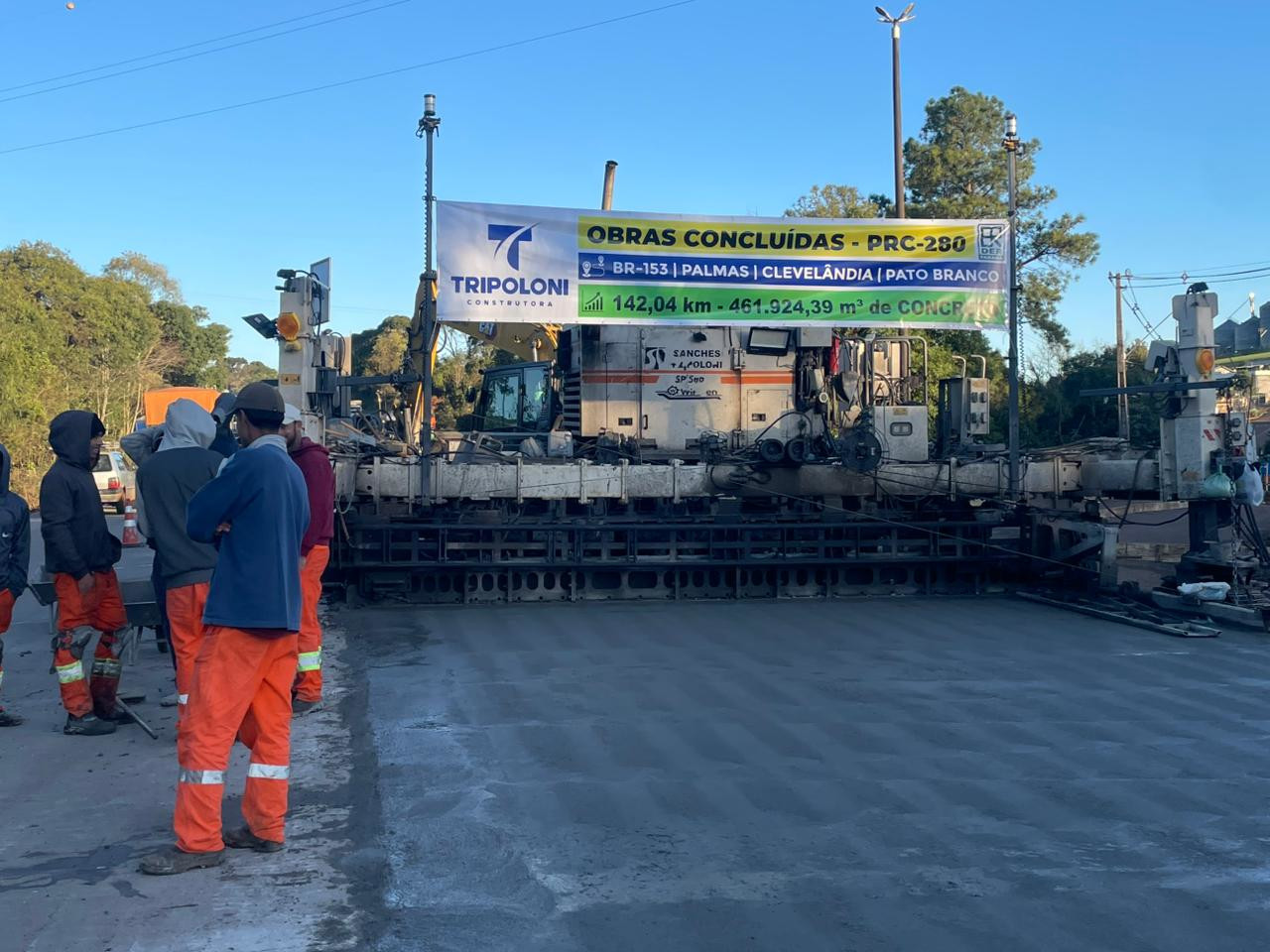 PRC-280 final da concretagem entre Clevelândia e Pato Branco