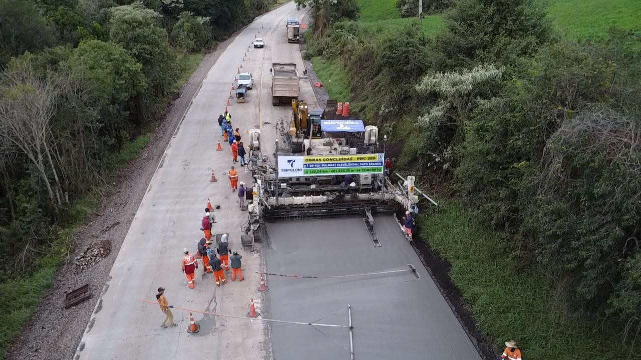 PRC-280 final da concretagem entre Clevelândia e Pato Branco