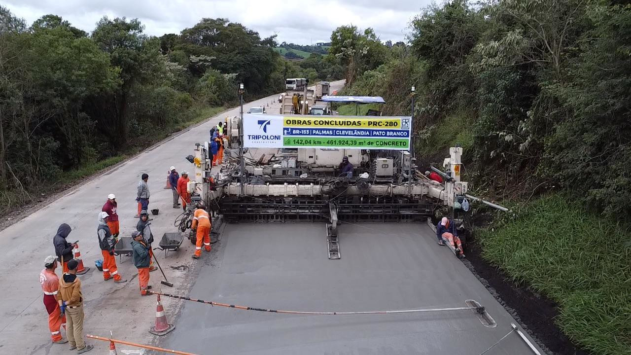 PRC-280 final da concretagem entre Clevelândia e Pato Branco