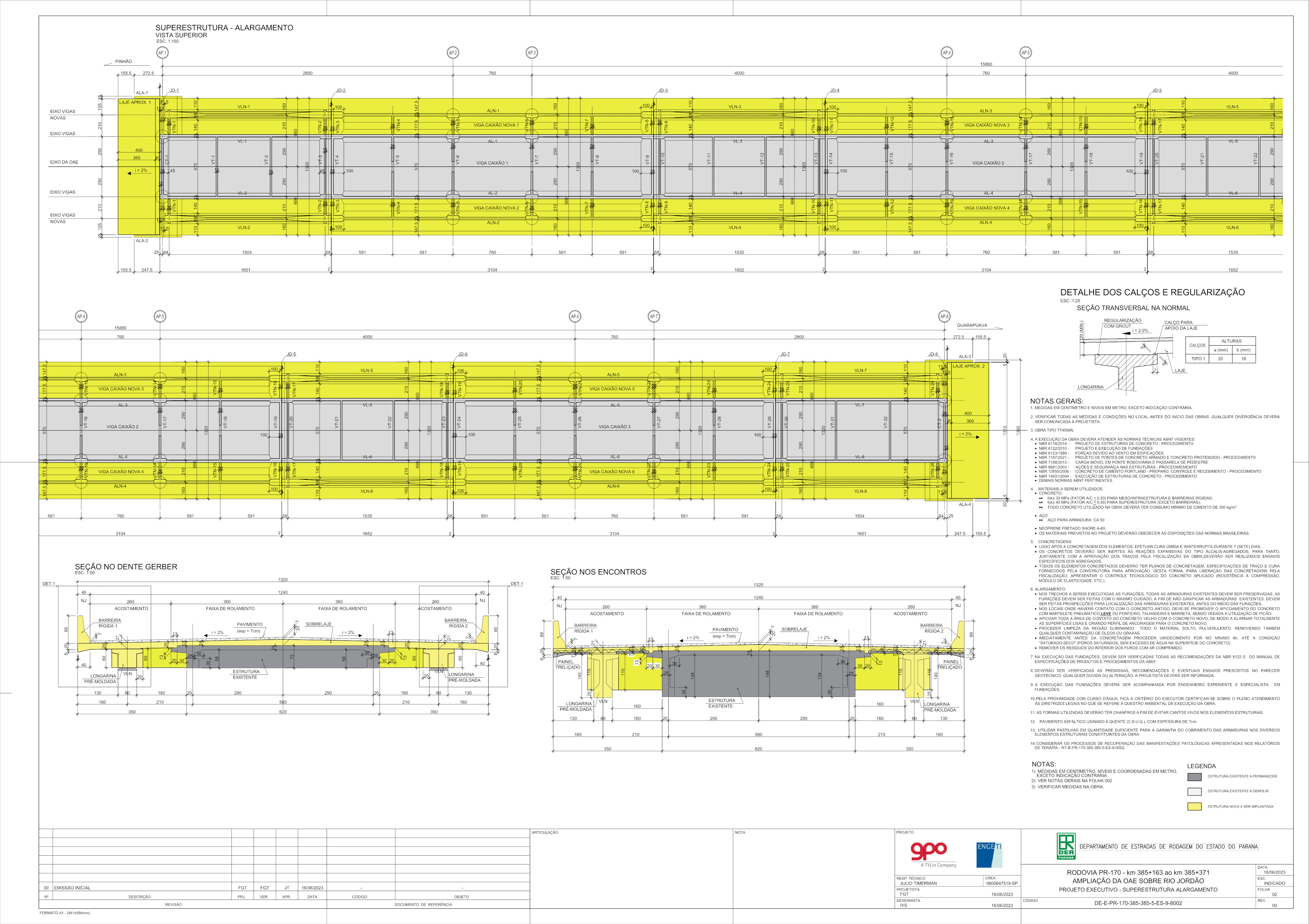 PR-170 Ponte Rio Jordão folha do projeto geométrico