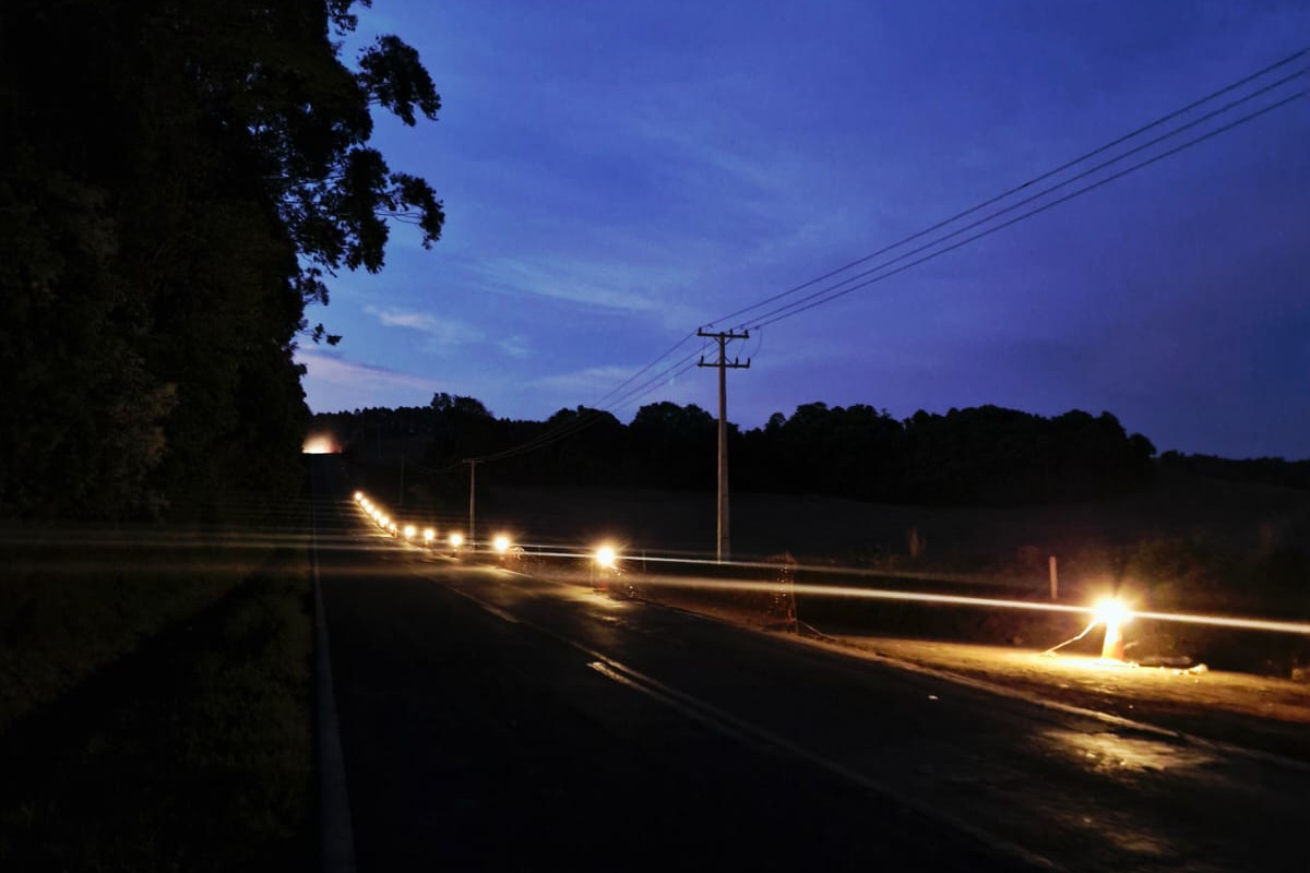 PR-180 entre Francisco Beltrão e Enéas Marques, sinalização noturna