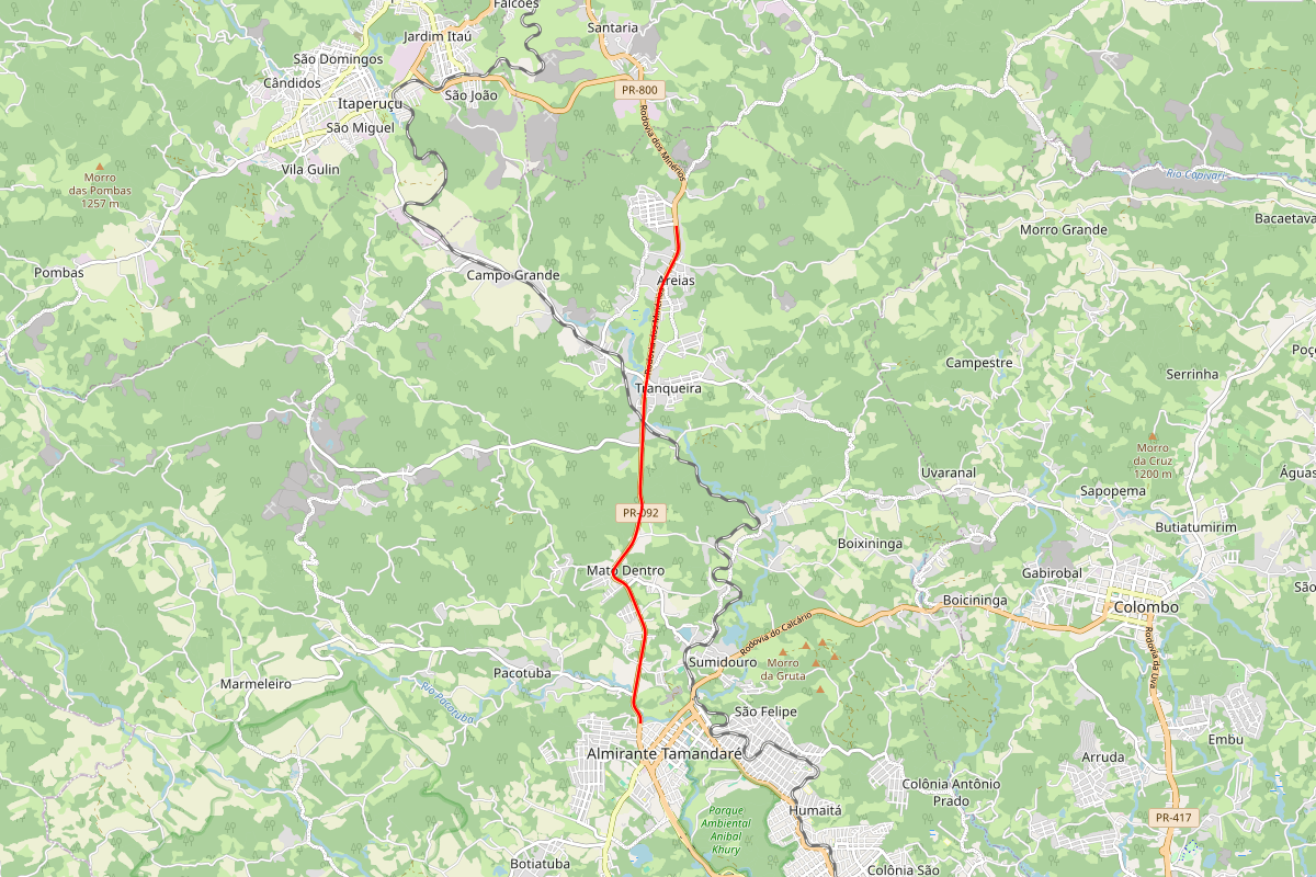 PR-092 trecho da Rodovia dos Minérios que será duplicado