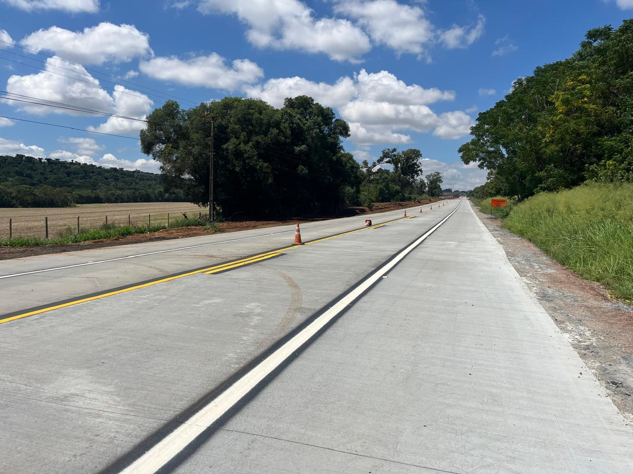 PR-151 whitetopping entre Ponta Grossa e Palmeira chega a 35%