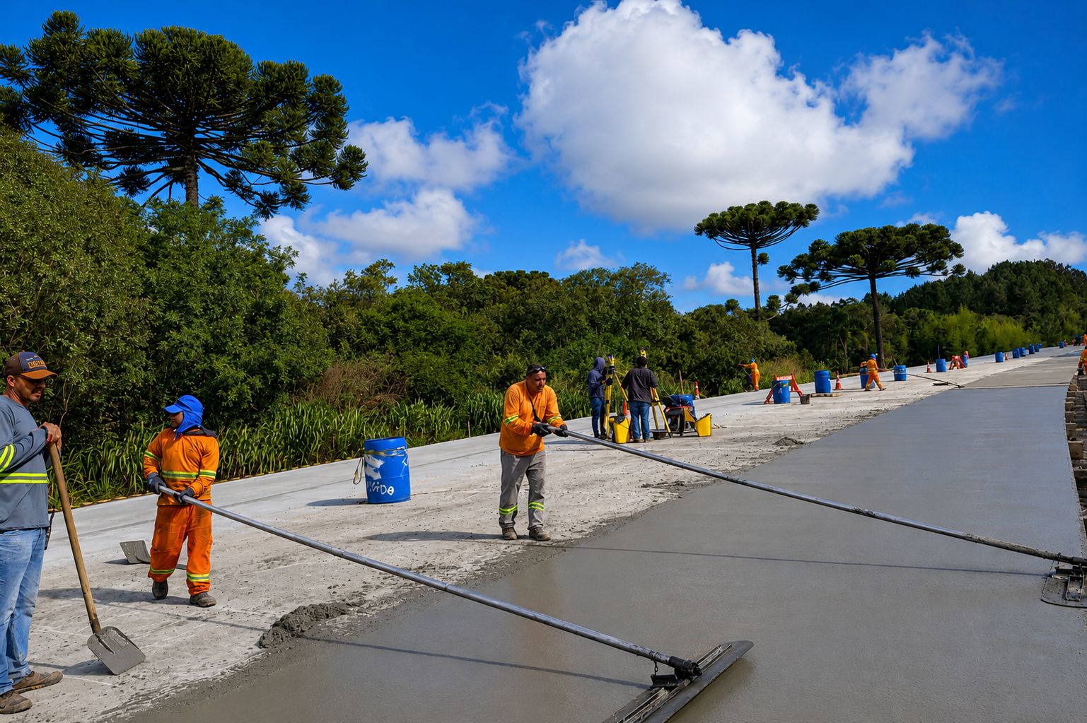 PR-151 entre Ponta Grossa e Palmeira - concretagem