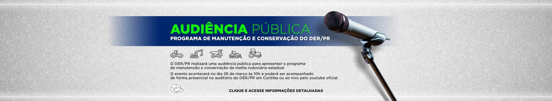 Audiência conservação do pavimento 10 mil km