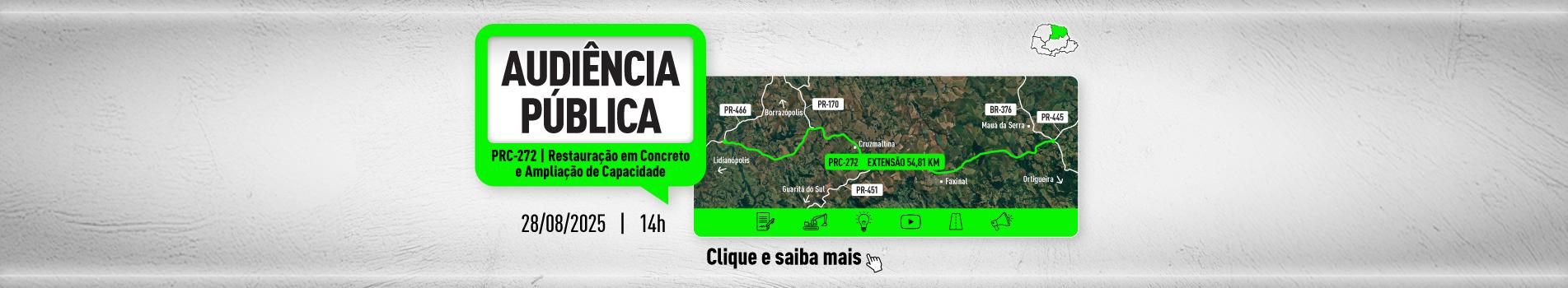 Audiência Pública - Ampliação PRC-272 entre Mauá da Serra e Lidianópolis