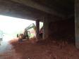 Obra de contenção dos taludes do viaduto sob a Avenida Barão do Rio Branco, em Cascavel