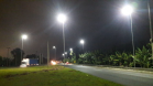 Iluminação do novo viaduto em Paranaguá
