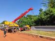Lançamento de vigas do viaduto de Iporã