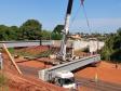 Lançamento de vigas do viaduto de Iporã