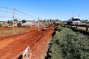 Andamento das obras no trevo Cataratas, em Cascavel