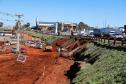 Andamento das obras no trevo Cataratas, em Cascavel