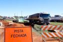 Andamento das obras no trevo Cataratas, em Cascavel