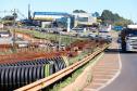 Andamento das obras no trevo Cataratas, em Cascavel