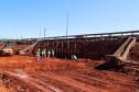 Andamento das obras no trevo Cataratas, em Cascavel